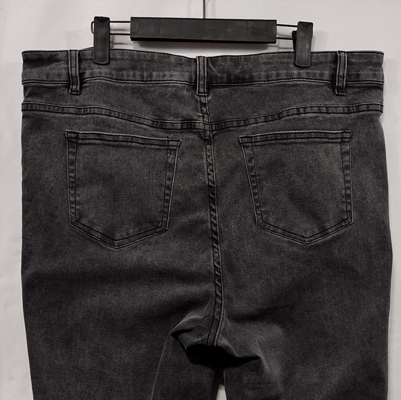 John Mark Fringe Hem Boyfriend Jeans Womens 16W Black Boho Retro 90s Y2K Casual - Picture 6 of 8